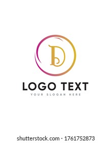 Retro style initial letter type D logo template, vector logo for business and company identity 