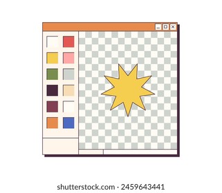 Retro style interface elements in aesthetic, old ui design window, 90s nostalgic ui design, 1990s nostalgica technology on white background flat vector illustration.