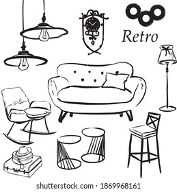 El interior es de estilo retro, con dibujos en blanco y negro.