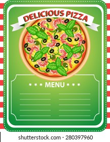 Retro style italian pizza poster. Vector illustration can be used for food menu or posters design, prints, web and other crafts.