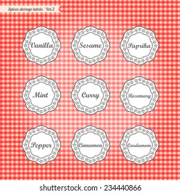 Retro style kitchen food storage tags collection vector 