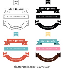 Retro style label 4 Styles