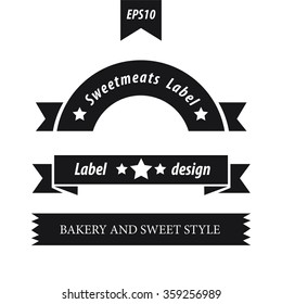 retro style label set 3 in 1 black color