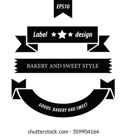 Retro style label set 3 design  black color