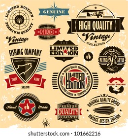 Retro style labels and badges vintage collection. Limited edition. Premium quality.