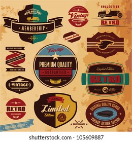 Retro style labels and badges vintage collection. Limited edition. Premium quality.