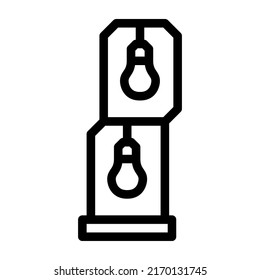 retro style lamp line icon vector. retro style lamp sign. isolated contour symbol black illustration