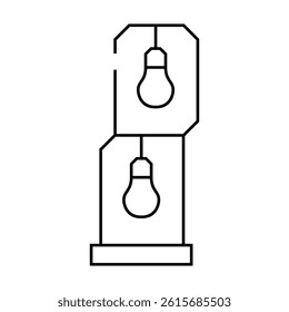 retro style lamp line icon vector. retro style lamp sign. isolated contour symbol black illustration