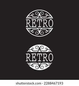 retro style logo black and white 01
