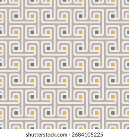 Retro Style Maze Like Abstract Seamless Pattern Decorative Background