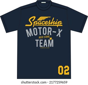Retro style mens tshirt print design.