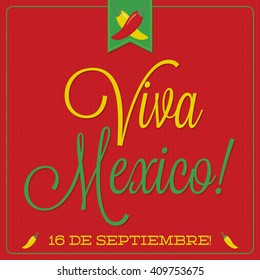 Retro style Mexican Independence card in vector format.
