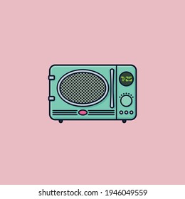 Retro Style Microwave Oven Vector Illustration For TV Dinner Day On September 10