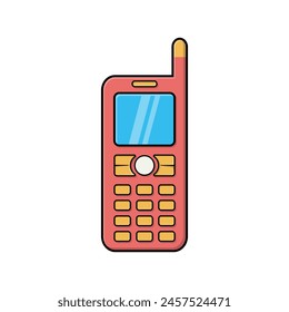 Retro style mobile phone icon. Device gadget technology and electronic theme. Isolated design. Vector illustration