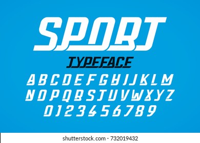 Retro style modern Sport typeface vector illustration