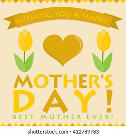 Retro style Mother's Day card in vector format.