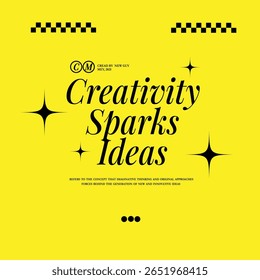 Retro Style Motivational Typography, Creativity Sparkling Idea Quote Design
