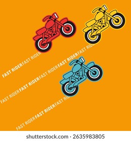  retro style motorcycle, Vector Graphic Illustration