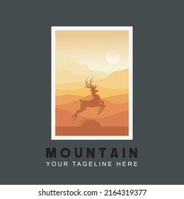 Retro style mountain design. Vector graphics for t shirts and other uses.