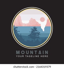 Retro style mountain design. Vector graphics for t shirts and other uses.