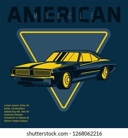 Retro style muscle car - Vector 