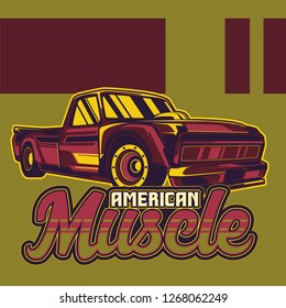 Retro style muscle car - Vector 