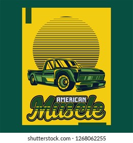 Retro style muscle car - Vector 