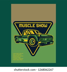 Retro style muscle car - Vector 