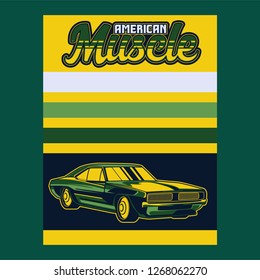 Retro style muscle car - Vector 