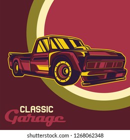 Retro style muscle car - Vector 