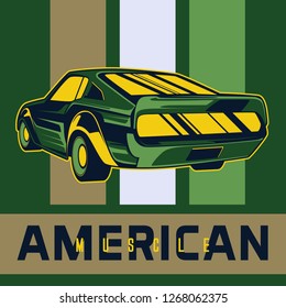 Retro style muscle car - Vector 