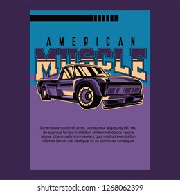 Retro style muscle car - Vector 