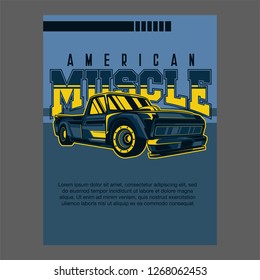 Retro style muscle car - Vector 