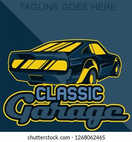 Retro style muscle car - Vector 