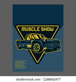 Retro style muscle car - Vector 