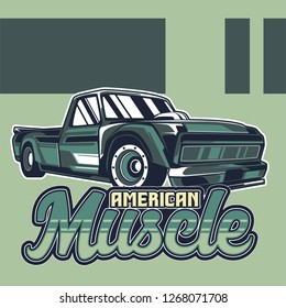 Retro style muscle car - Vector 