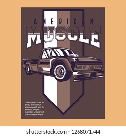Retro style muscle car - Vector 