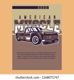 Retro style muscle car - Vector 