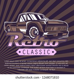 Retro style muscle car - Vector 