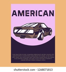 Retro style muscle car - Vector 