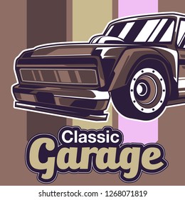 Retro style muscle car - Vector 