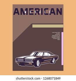 Retro style muscle car - Vector 