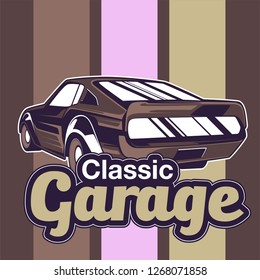 Retro style muscle car - Vector 