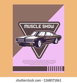 Retro style muscle car - Vector 