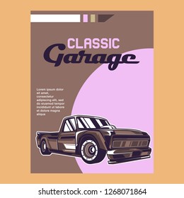 Retro style muscle car - Vector 