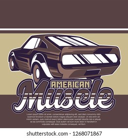 Retro style muscle car - Vector 