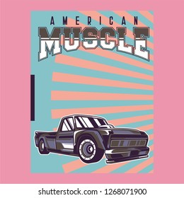 Retro style muscle car - Vector 