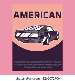 Retro style muscle car - Vector 