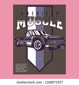 Retro style muscle car - Vector 