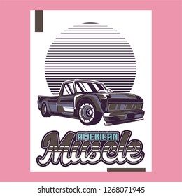 Retro style muscle car - Vector 